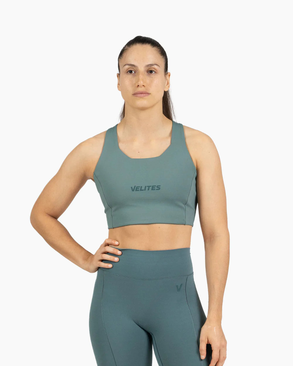 SUJETADOR CUELLO ALTO HOLO - Pine green